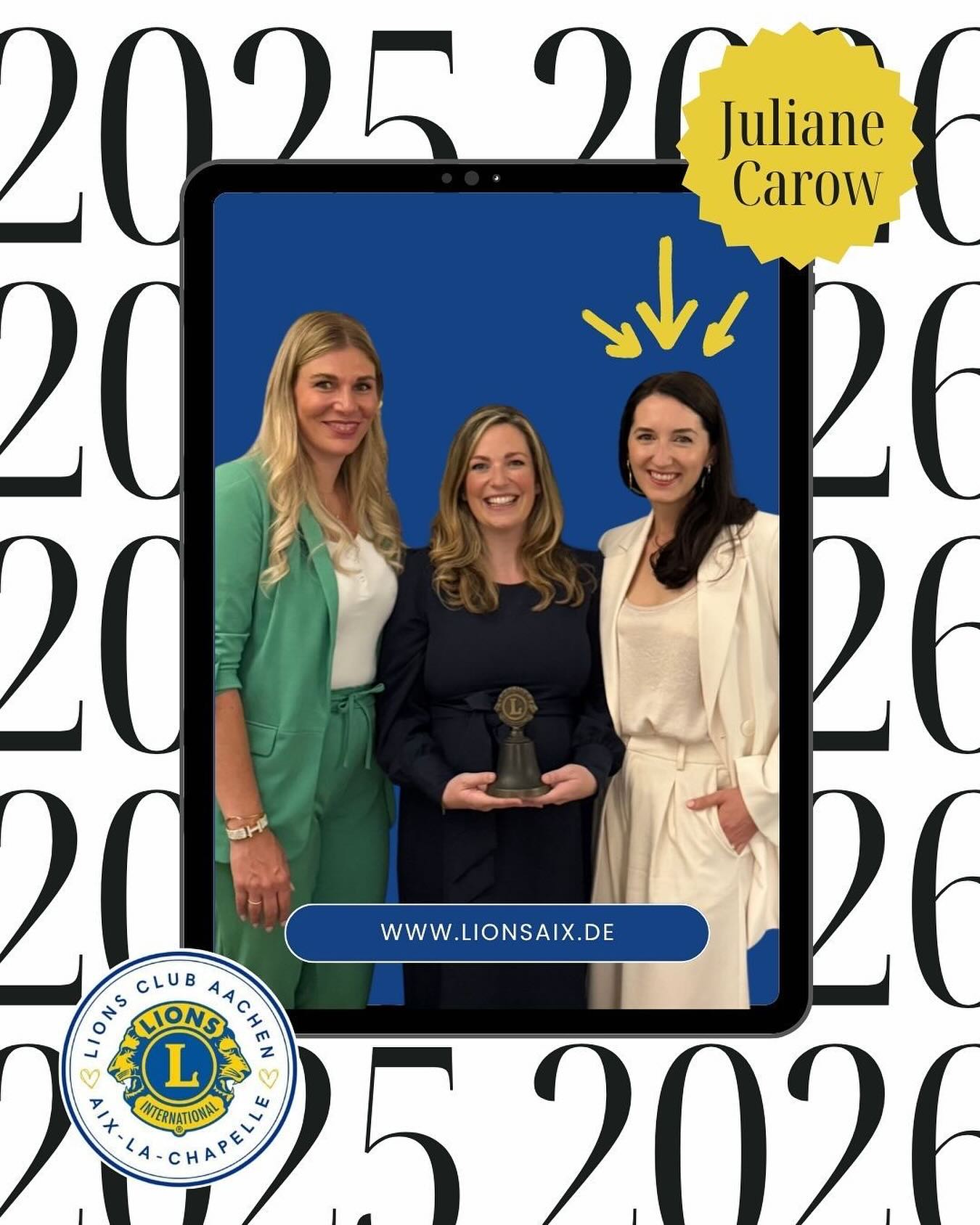 Danke, Juliane! 💙💛

Ein herzliches Dankeschön an Juliane Carow vom Lions Club Aachen Aix-la-Chapelle 2024/25.

In ihrem Amtsjahr hat sie viel bewegt, vieles erneuert und neue Impulse gesetzt – mit Herz, Verstand und Weitblick. Sie hat nicht nur zahlreiche Kontakte geknüpft und Projekte angestoßen, sondern auch unser Clubleben durch neue Perspektiven und frischen Elan bereichert.

Wir freuen uns sehr, dass sie uns auch weiterhin als Past-Präsidentin begleiten und unterstützen wird.

Danke, liebe Juliane, für dein außergewöhnliches Engagement und deine inspirierende Führung! 🧡

#LionsClub #AixLaChapelle #Leadership #Ehrenamt #Dankbarkeit #Netzwerk #GemeinsamStark