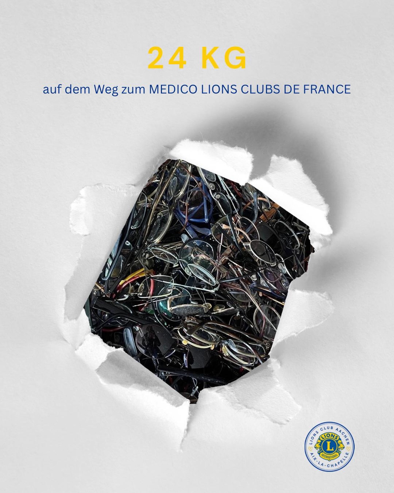 Zwei volle Kisten mit gesammelten Brillen sind auf dem Weg zum MEDICO LIONS CLUBS DE FRANCE nach Frankreich – für die nächste Lions Hilfsaktion. 📦👓
Zweimal rund 12 kg Brillen wurden dank vieler Unterstützerinnen und Unterstützer in Aachen gesammelt.
Die Brillen werden im Rahmen der Aktion recycelt, aufbereitet und anschließend an bedürftige Menschen in Entwicklungsländern weitergegeben, die sich keine Sehhilfe leisten können. So bekommen viele Menschen wieder Zugang zu besserem Sehen, Bildung und Alltag.
Ein großes Dankeschön an alle Sponsoren und Helfenden – besonders an @horst.vom.sonnentorladen.ac für die tolle Unterstützung! 💛